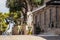 The large stone statue of the Virgin Mary in the courtyard of the Stella Maris Monastery which is located on Mount Carmel in Haifa