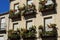 Large stone townhouse with pretty balconies, Baeza, Spain.