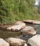 Large stones blocked the stream