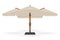 Large sun umbrella for bars and cafes on the terrace or the beach vector illustration