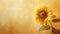 a large sunflower with a bee on it\'s head. generative ai