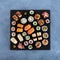 Large sushi set, overhead square shot. Many different maki, nigiri etc