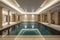 Large swimming pool and spa room in the hotel. Generative ai