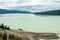 Large tailings pond for a copper mining operation in British Columbia, Canada