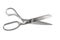 Large tailor`s scissors made of white metal, isolate on a white background