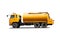 Large tank truck with white background.