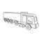 A large truck for the transport of goods. Transportation and delivery single icon in outline style isometric vector