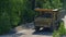 A large truck transports ore at an industrial plant