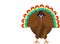 Large Turkey Illustration Wearing Pilgrim Hat with Feathers Spread