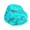 large turquoise stone of sky-blue color on a white isolated background