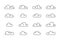 Large vector cloud icons line set