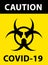 Large vertical toxic hazard icon sign yellow poster with \\\