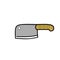 Large but very sharp butcher knife logo illustration design