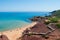 Large view of the beach of Pilar bay in Menorca island