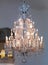 Large vintage crystal chandelier lamp