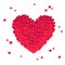 Large, voluminous red heart consisting of many small hearts. Elements for the design of a Valentine\\\'s Day holiday card