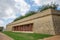 A large wall with columns and painting inside in East Perth foreshore