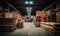 Large Warehouse Filled With Abundance of Wooden Pallets