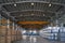 Large warehouse hangar of factory interior