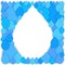 Large water drop in shape of a lot of little water drops. International water or ocean day concept. Cutout paper collage. Vector i