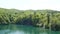 Large waterfall in the Plitvice Lakes National Park in Croatia. The Korana River, caused travertine barriers to form