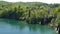 Large waterfall in the Plitvice Lakes National Park in Croatia. The Korana River, caused travertine barriers to form