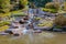 Large waterfall in the statue garden at the Frederik Meijer Gardens