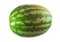 Large watermelon whole fruit on white background, seasonal fruit symbol of autumn