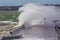 Large wave breaking over Mornington Pier