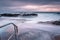 Large waves engulf the public rock pool in Bermagui