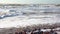 Large waves with foam near the shore during a strong storm, Black Sea, Ukraine