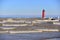 Large Waves at Kenosha Wisconsin Harbor Markers