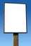 Large white advertising board.