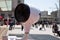 Large white air fan on city street in summer day in Bordeaux town France