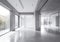 Large white concrete interior mock open space office. Generative Ai