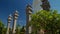 Large White Marble Buddha Statue High Columns in Temple Park