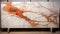 Large White And Orange Marble Slab: Artus Scheiner Style Display