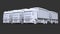 Large white trucks with separate trailers, for transportation of agricultural and building bulk materials and products