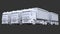 Large white trucks with separate trailers, for transportation of agricultural and building bulk materials and products