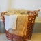 Large Wicker Basket with Burlap and Flax