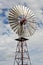 Large windmill Australian outback. cloudy sky