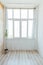 large window in a bright room flower potted apartment