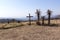 Large Wood Cross in Arid Dry Landscape