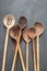Large wooden mixing spoons
