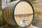 Large wooden wine keg