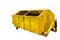 Large yellow metal recycle garbage bin