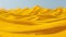 A large yellow sand dunes with a plane flying over them, AI