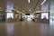 The largely deserted entrance / exit to the Shuttle Transit that links the North and South Terminals at Gatwick Airport