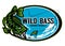 Largemouth bass fishing tackle sign design