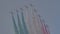 The largest Italian flag drawn in the sky by the smoke of the Tricolor Arrows